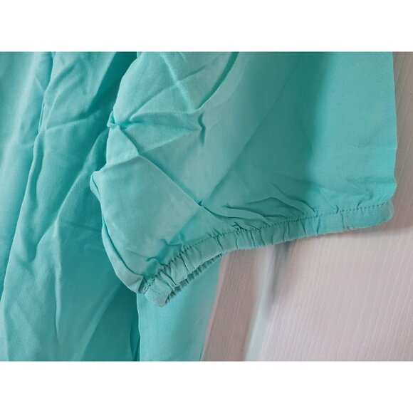 ELLOS OVERSIZED SHORT SLEEVE TUNIC SHIRT BABY BLUE SIZE 1X NWOT - Picture 2 of 6